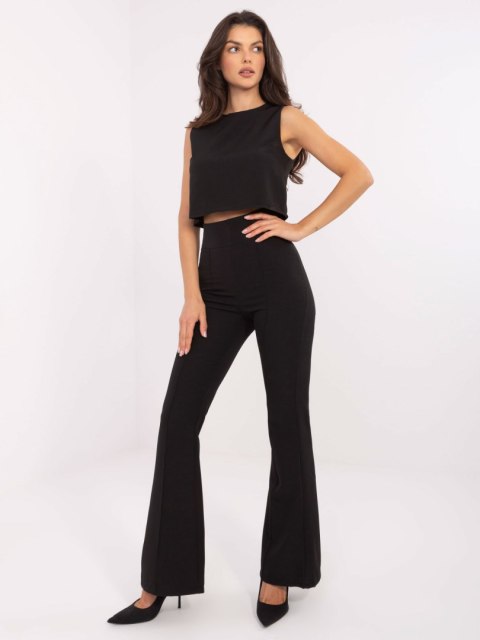 Komplet elegancki z krótkim topem czarny
