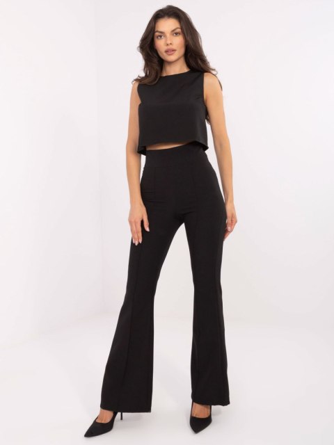 Komplet elegancki z krótkim topem czarny