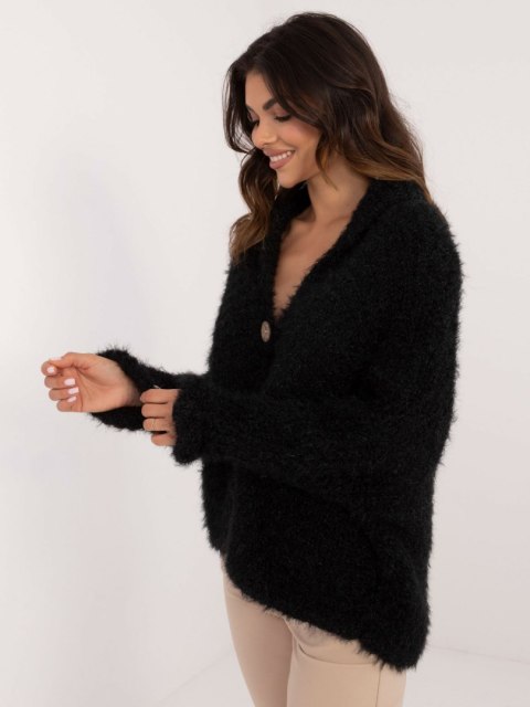 Sweter rozpinany z ozdobnymi guzikami czarny