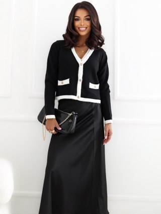 Elegancki sweter 2w1 z kamizelką czarny