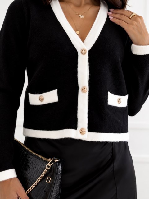 Elegancki sweter 2w1 z kamizelką czarny