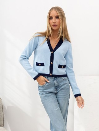 Elegancki sweter 2w1 z kamizelką jasny niebieski