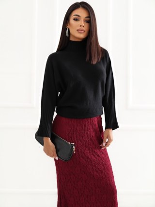 Sweter z golfem czarny