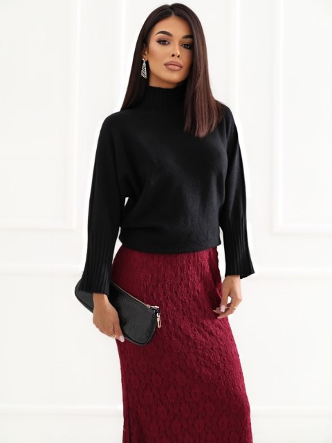 Sweter z golfem czarny