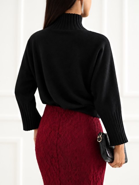 Sweter z golfem czarny