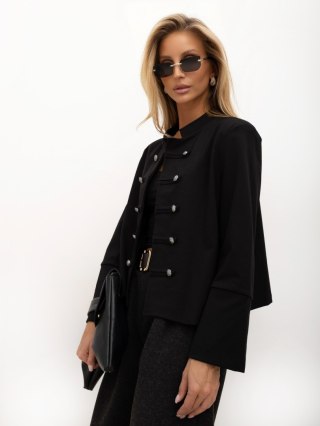 Elegancka marynarka z dwurzędowymi guzikami czarna