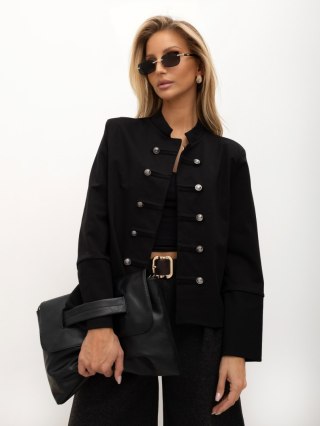Elegancka marynarka z dwurzędowymi guzikami czarna