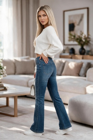 Spodnie damskie jeansy dzwony flare