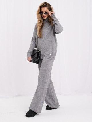 Swetrowy komplet oversize szary