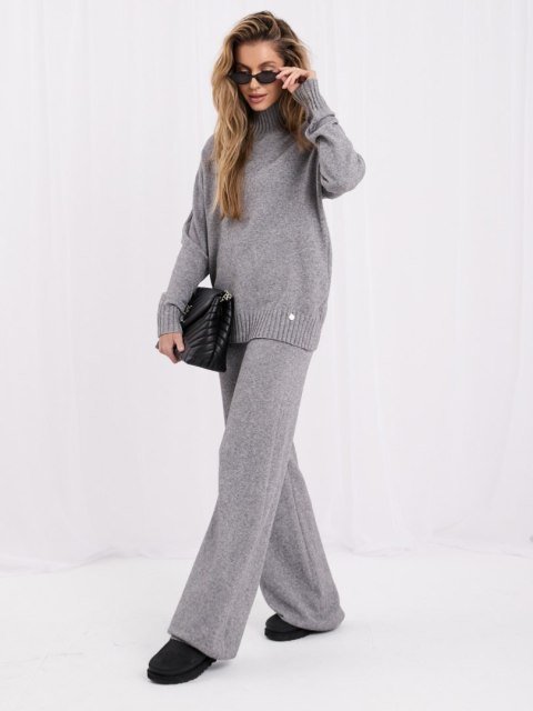 Swetrowy komplet oversize szary