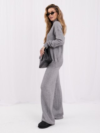Swetrowy komplet oversize szary